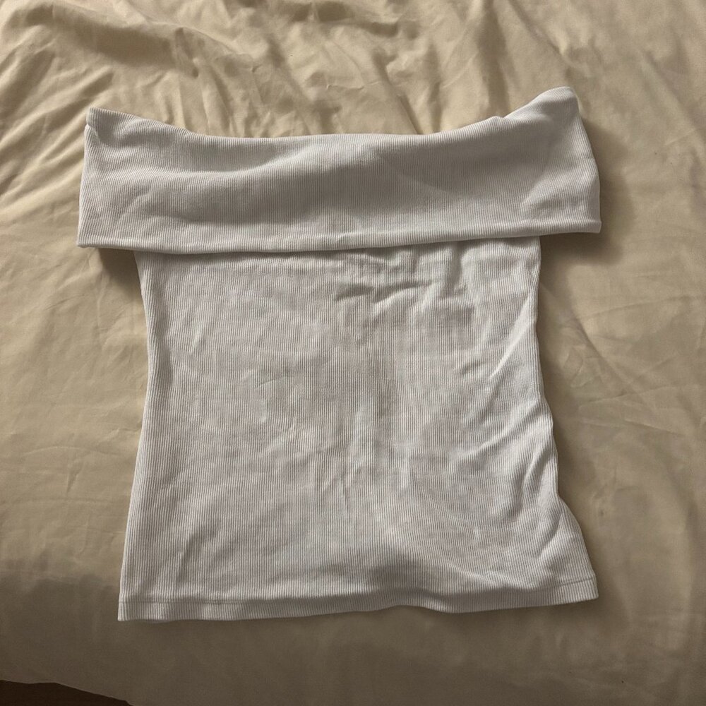 White Off-Shoulder Slim Fit top